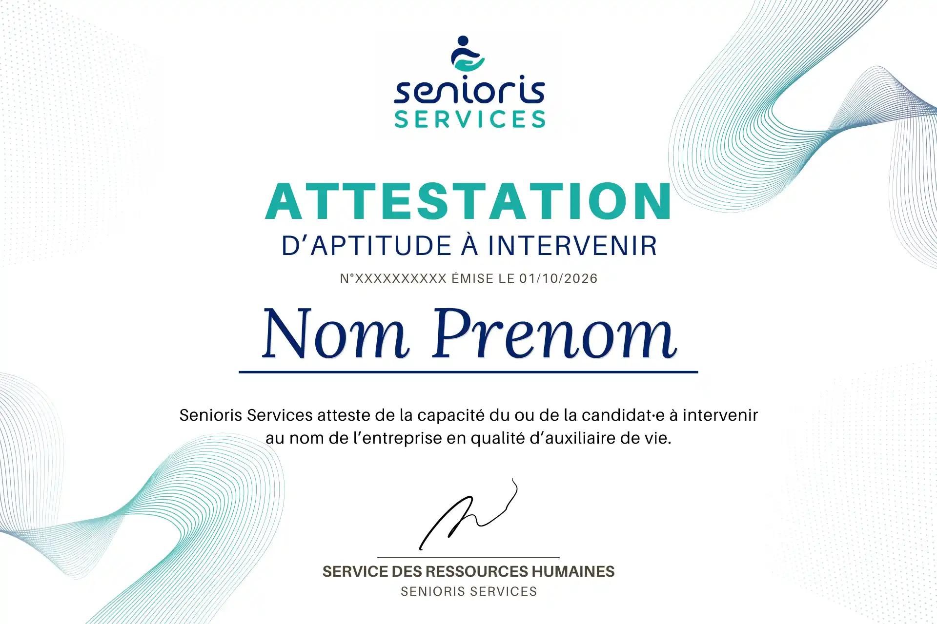 Attestation d'aptitude